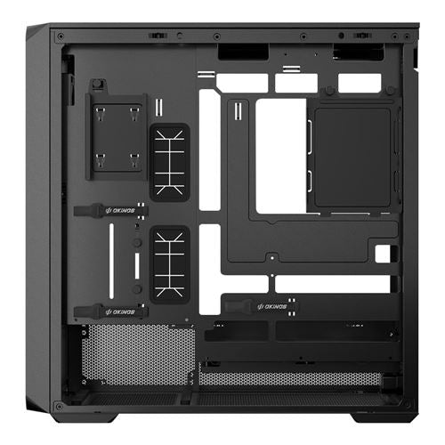 Okinos Air Cross ATX Mid-Tower Tempered Glass Computer Case - Black — vista 4