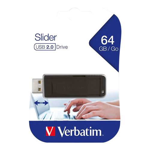 Verbatim 64GB Slider USB Flash Drive - Black — vista 4
