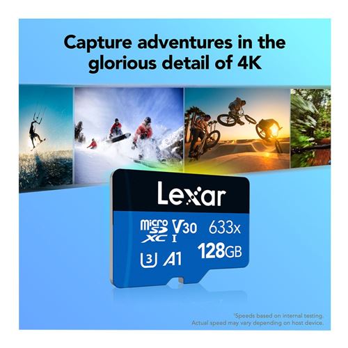 Lexar 128GB BLUE Series 633x microSDHC/microSDXC UHS-I Class 10 U3 V30 Flash Memory Card w — vista 4
