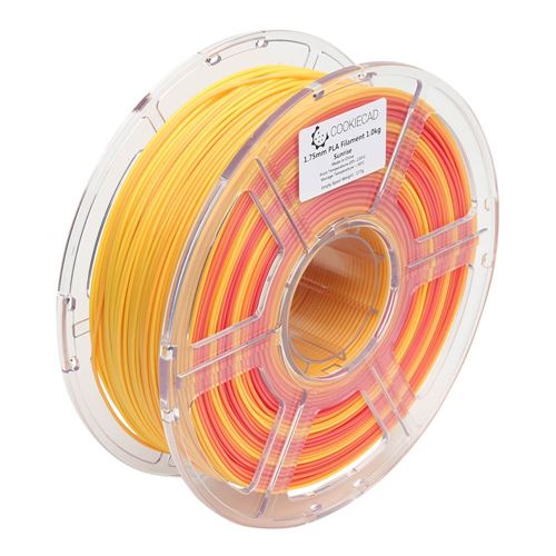 Cookiecad 1.75mm Sunrise (Rainbow Transition) PLA 3D Printer Filament - 1kg Spool (2.2 lbs — vista 4