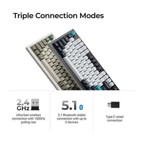 Keychron Q5 Max Swappable RGB Backlight Gateron Jupiter Brown Switche Knob Version - Black — vista 4