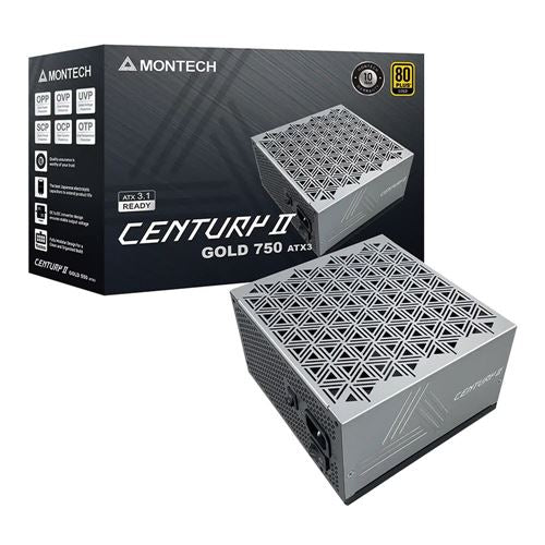 Montech CENTURY II 750 Watt 80 Plus Gold ATX Fully Modular Power Supply - ATX 3.1 Compatib — vista 5