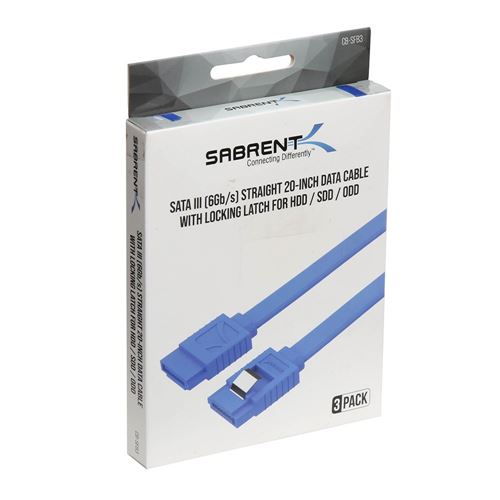 Sabrent SATA III (6 Gbit/s) Straight Data Cable with Locking Latch for HDD/SSD/CD and DVD  — vista 5