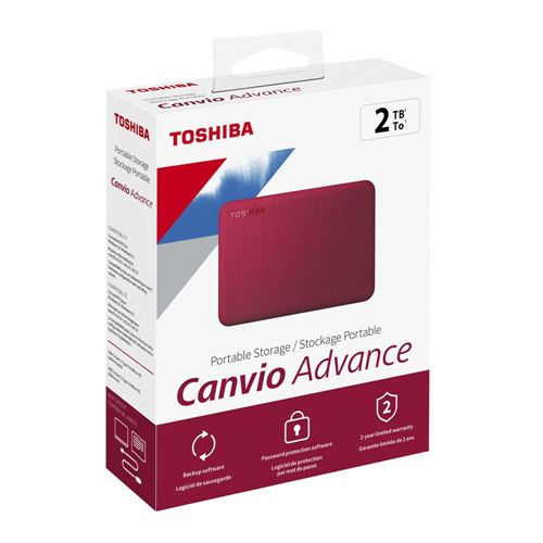Toshiba Canvio Advance 2TB USB 3.1 (Gen 1 Type-A) 2.5" Portable External Hard Drive - Red — vista 5