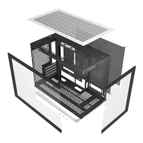 darkFlash F1 Tempered Glass microATX Mid-Tower Computer Case - White — vista 5