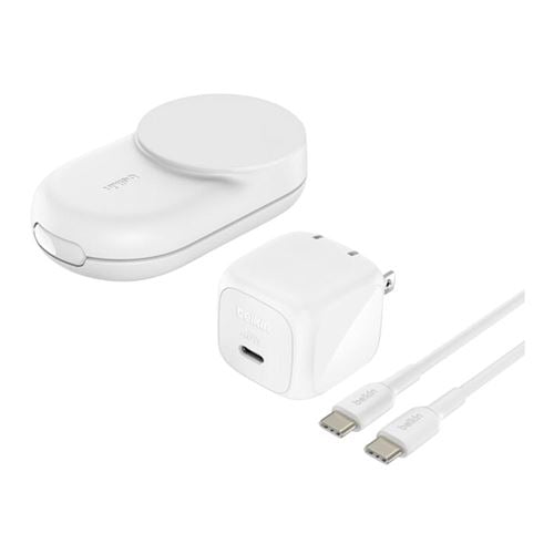 Belkin 3-in-1 Foldable Magnetic Charger with Qi2 25W - White — vista 5
