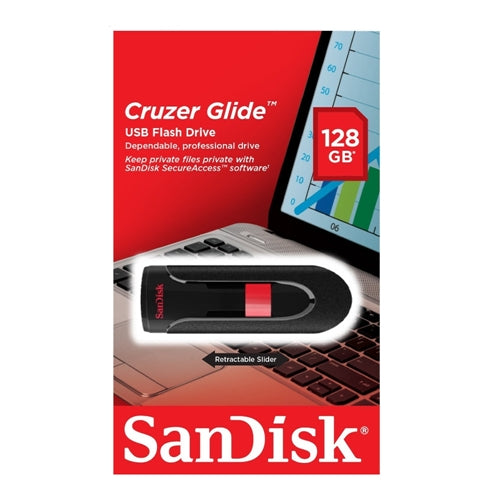 Sandisk 128GB Cruzer Glide USB 2.0 Flash Drive - Black — vista 5