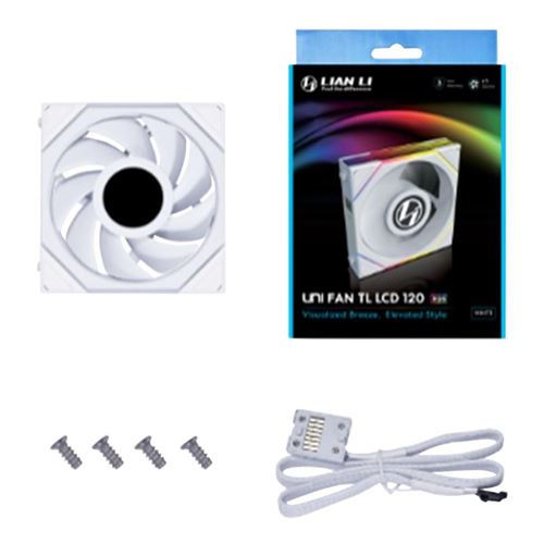 Lian Li UNI FAN TL LCD FLEX 120mm Fluid Dynamic Case Fan - White — vista 5