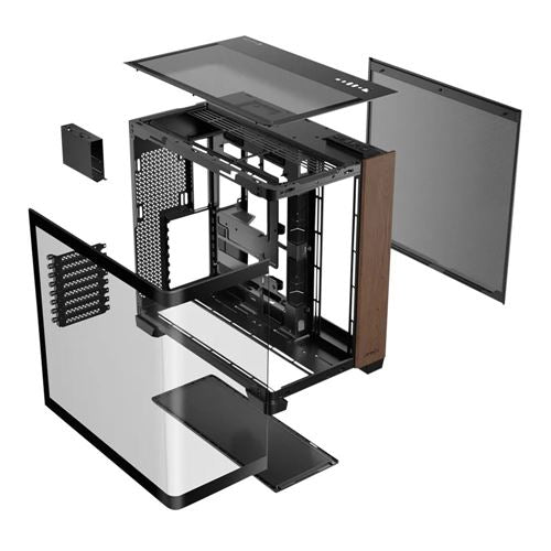 Antec C8 Curve Wood Tempered Glass eATX Full Tower Computer Case - Black — vista 5