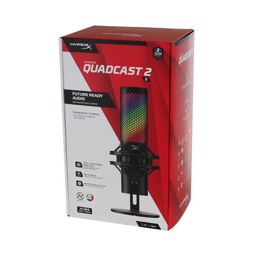 HyperX QuadCast 2 S Wired Multi-Pattern USB Condenser Microphone - Black — vista 5