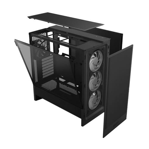 NZXT H5 Flow (2024) RGB Tempered Glass ATX Mid-Tower Computer Case - Black — vista 5