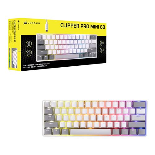 Corsair Clipper Pro Mini 60 HE Gaming Keyboard - White — vista 5