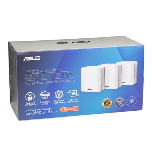 ASUS ZenWiFi BD5 BE5000 Dual-Band WiFi 7 Whole Home Mesh system, 2.5G Port - White (3 Pack — vista 5