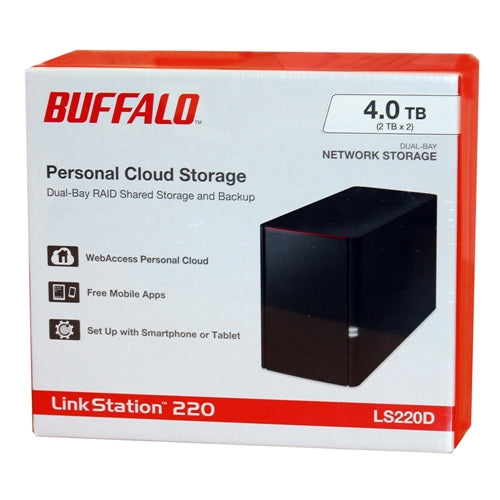 BUFFALO LinkStation 220 Personal Dual Bay Cloud Network Storage NAS - 4TB (2x 2TB) HDD Inc — vista 5
