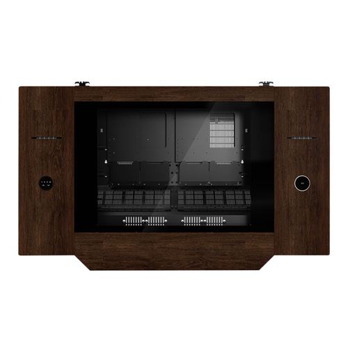 Lian Li DK-07 Wood Dual Chamber eATX Tempered Glass Computer Desk Case - Black — vista 5