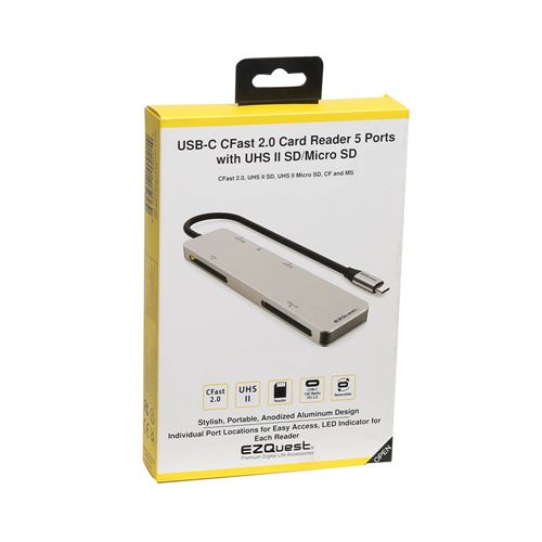 EZQuest Inc. USB-C CFast 2.0 Card Reader 5 Ports with UHS II SD/Micro SD — vista 5