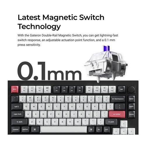 Keychron Q1 HE Keyboard Swappable RGB Backlight Nebula Switch Knob Version - Black — vista 6