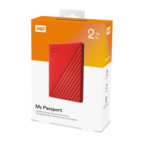 WD My Passport 2TB USB 3.2 (Gen 1 Type-A) 2.5" Portable External Hard Drive - Red — vista 6