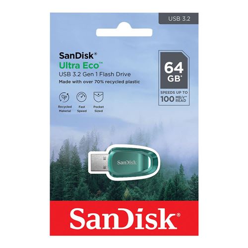 Sandisk 64GB Ultra Eco SuperSpeed+ USB 3.2 (Gen 1) Flash Drive - Teal — vista 6