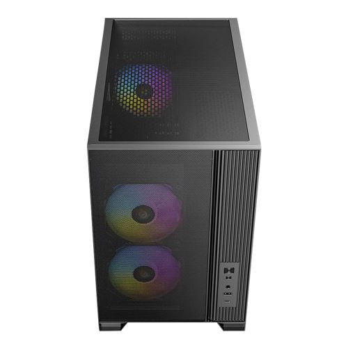 Antec FLUX M Tempered Glass microATX Mini Tower Computer Case - Black — vista 6