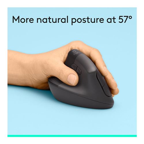 Logitech Lift Vertical Ergonomic Wireless Mouse - Graphite
 Left Handed — vista 6
