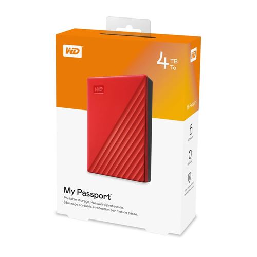 WD My Passport 4TB USB 3.2 (Gen 1 Type-A) 2.5" Portable External Hard Drive - Red — vista 6