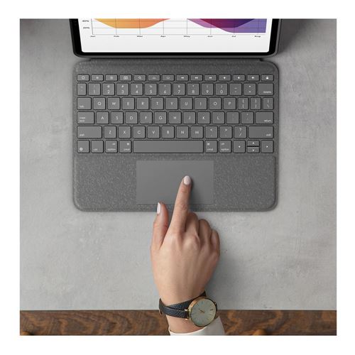 Logitech Folio Touch Keyboard Case (Gray) for iPad Air 11-inch (M2), iPad Air (4th & 5th g — vista 6