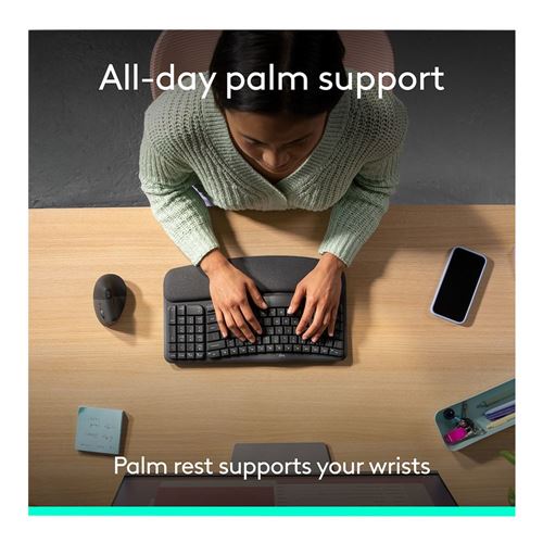 Logitech Wave Keys Ergonomic Wireless Keyboard - Graphite — vista 7