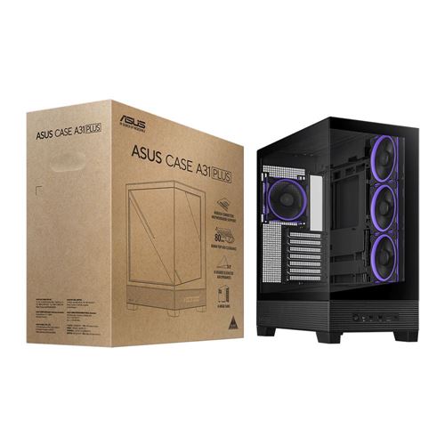 ASUS A31 PLUS Tempered Glass ATX Mid-Tower Computer Case - Black — vista 7