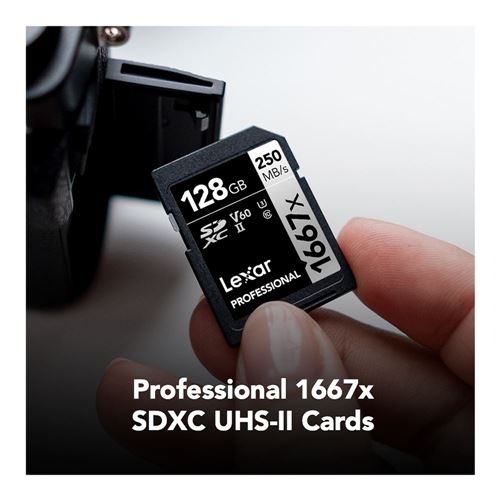 Lexar 128GB Professional 1667x UHS-II SDXC SD Flash Memory Card — vista 7