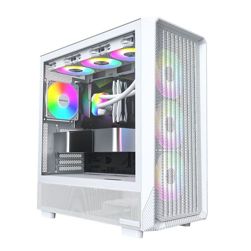 Montech X5 Tempered Glass ATX Mid-Tower Computer Case - White — vista 7