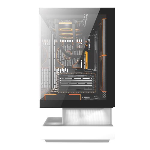 darkFlash FLOATRON F1 Tempered Glass microATX Mid-Tower Computer Case - Black/White — vista 8