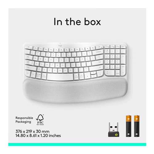 Logitech Wave Keys Ergonomic Wireless Keyboard - Off-White — vista 8