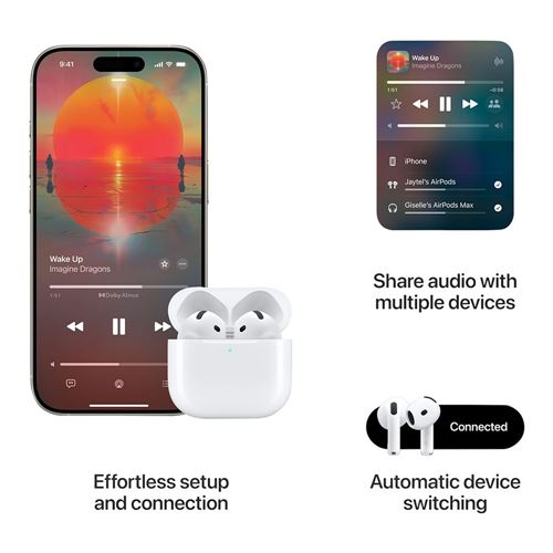 Audífonos Apple AirPods 4 MXP93LL/A True Wireless - Cancelación Activa de Ruido - Bluetooth - IP54 - — vista 8