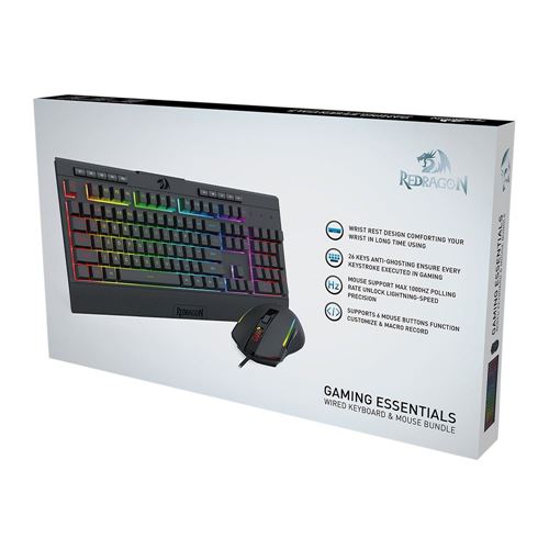 Redragon Wired Keyboard and Mouse Combo - Black — vista 8