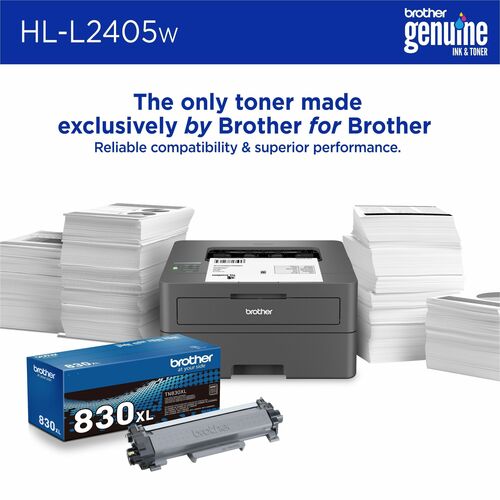 Impresora Láser Inalámbrico De Escritorio Brother HL HL-L2405W - Monocromo - 30 ppm de impresión monocolor - 1 - imagen 6