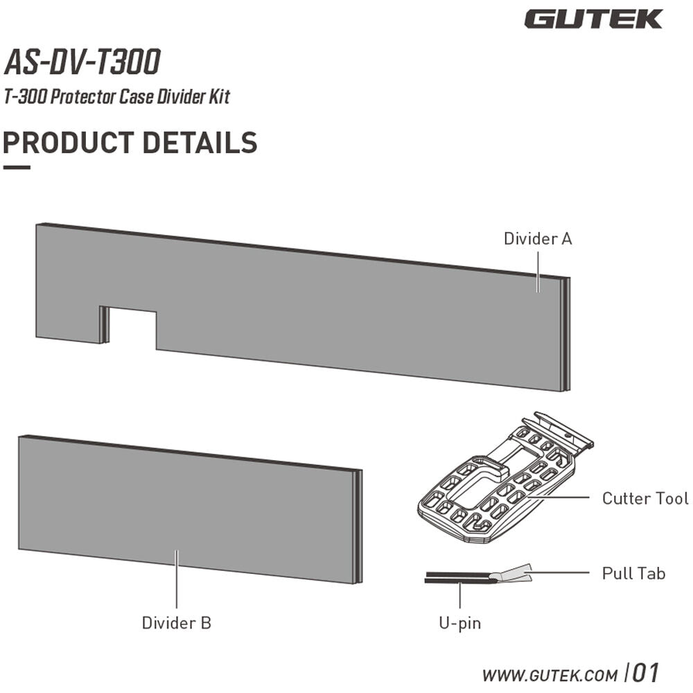 Inserto Divisor GUTEK Kit para Tortoise T-300 Protector - detalle