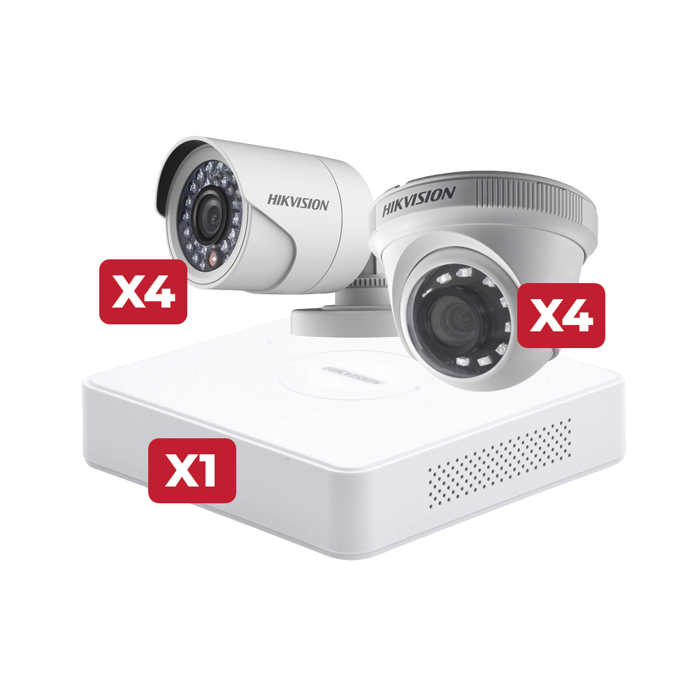 Kit de CCTV 2 Megapíxeles Hikvision KIT-HGHI-4