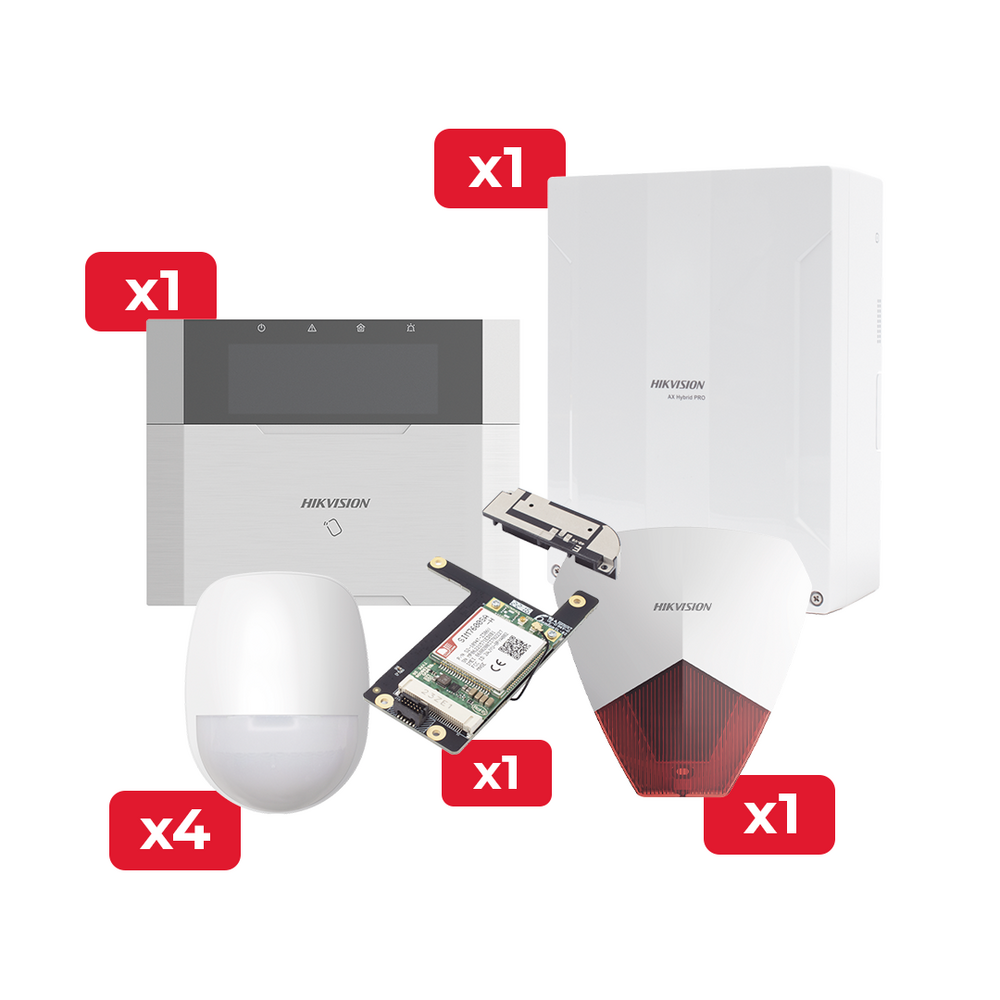 Kit de Alarma Ax Hybrid Pro Hikvision KIT64LP-TPS4G