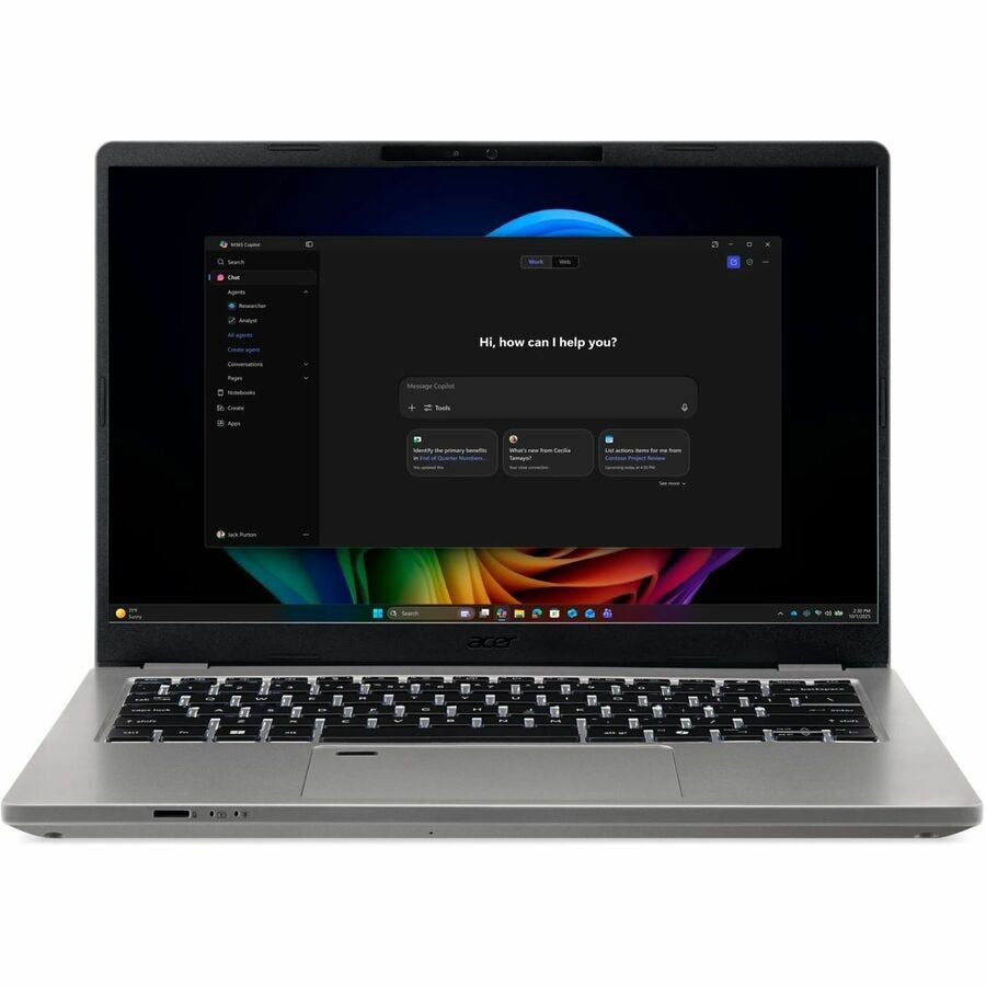 Laptop Acer TravelMate P4 14 AI TMP414-56 TMP414-56-79JC 14" Clamshell Copilot+ PC, Intel Core Ultra 8 Núcleos - vista 1