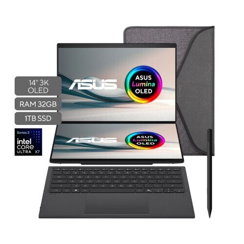 Laptop ASUS ASUS Zenbook Duo UX8407AA-SN434W, Intel Core Ultra X7 358H, 32 GB RAM, 1 TB SSD - imagen 1