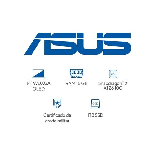 Laptop ASUS Zenbook A14 UX3407QA-QD232W, Qualcomm Snapdragon, 16 GB RAM, 1 TB SSD - imagen 7