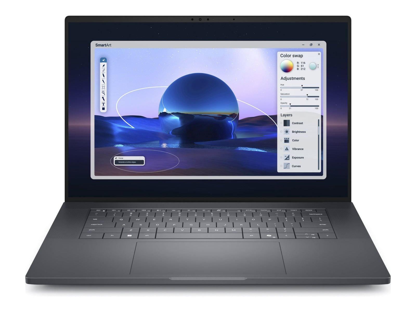 Laptop Dell Pro Max 16 Premium MA16250, Intel Core Ultra 7 - 16 Núcleos, 32GB DDR7, 1 TB SSD, RTX PRO - vista 1