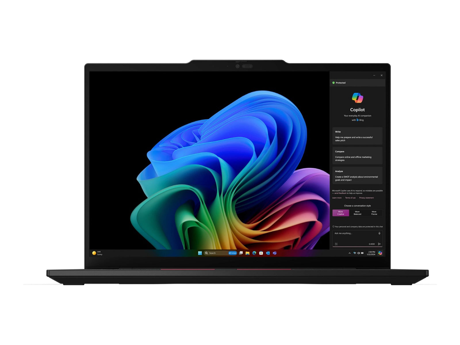Laptop Lenovo ThinkPad T14s Gen 6 21N1, Qualcomm Snapdragon X Elite X1E-78-100 12 Núcleos, 32GB DDR5, 1 TB SSD - vista 2