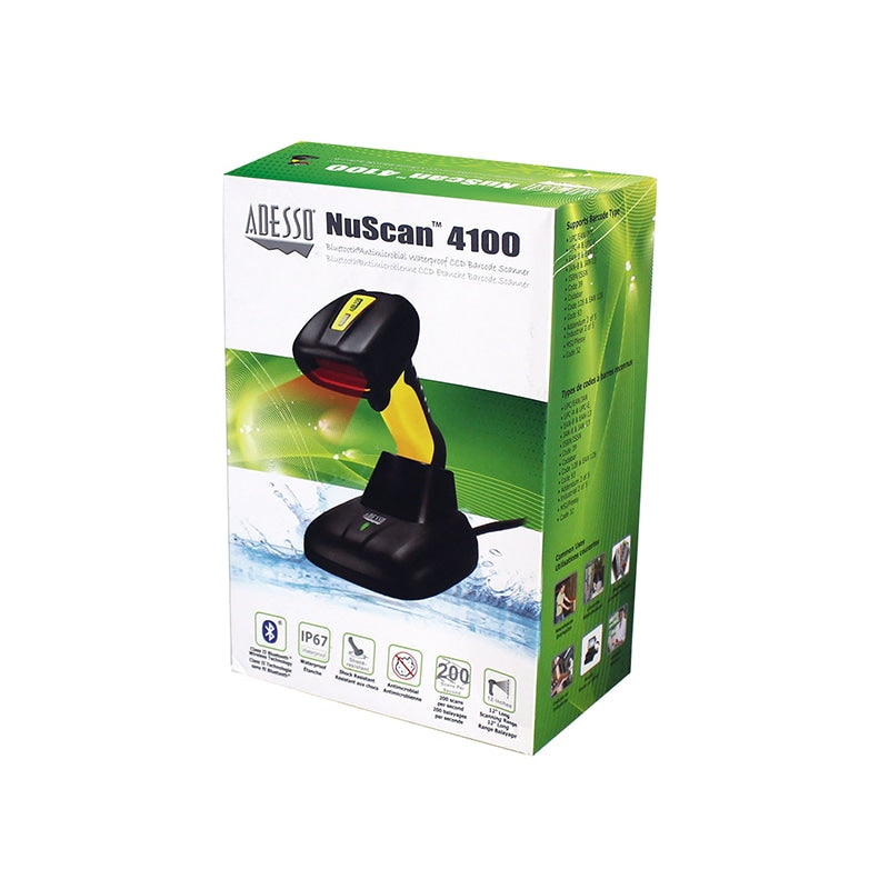 Lector de Código de Barras Adesso NuScan 4100B Bluetooth Antimicrobial Waterproof CCD Barcode Sca - vista 7