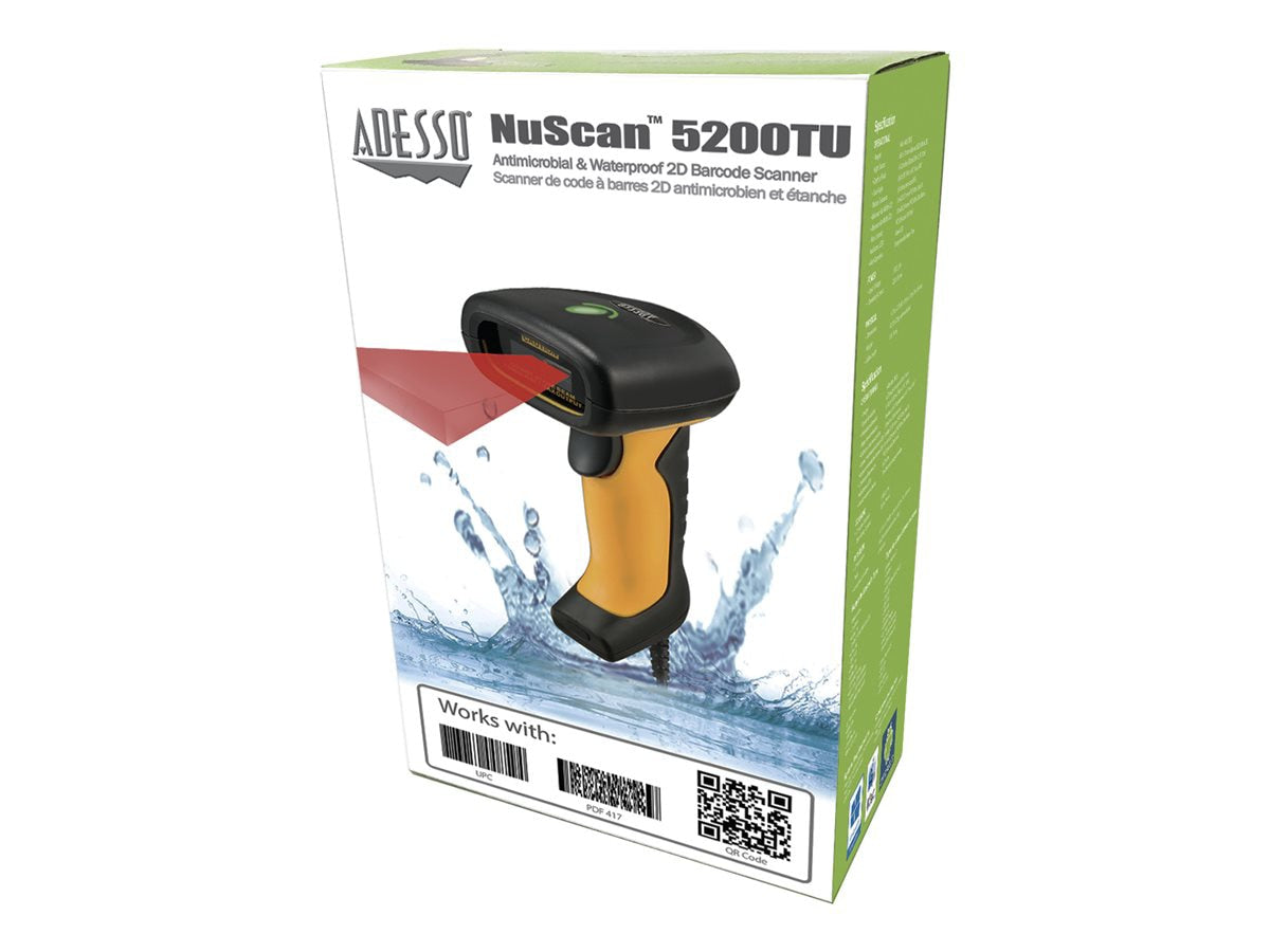 Lector de Código de Barras Adesso NuScan 5200TU- Antimicrobial & Waterproof 2D Barcode Scanner - vista 5