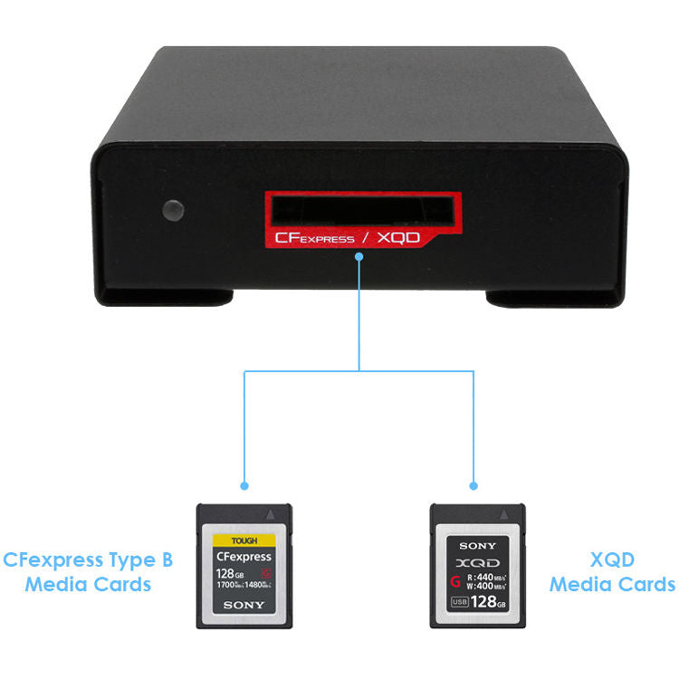 Lector de Tarjetas Atech Flash Technology Blackjet TX-1CXQ CFexpress Type B / XQD Thunderbolt 3 - vista lateral