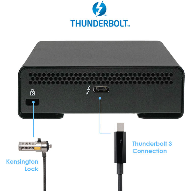 Lector de Tarjetas Atech Flash Technology Blackjet TX-1CXQ CFexpress Type B / XQD Thunderbolt 3 - puertos y conexiones