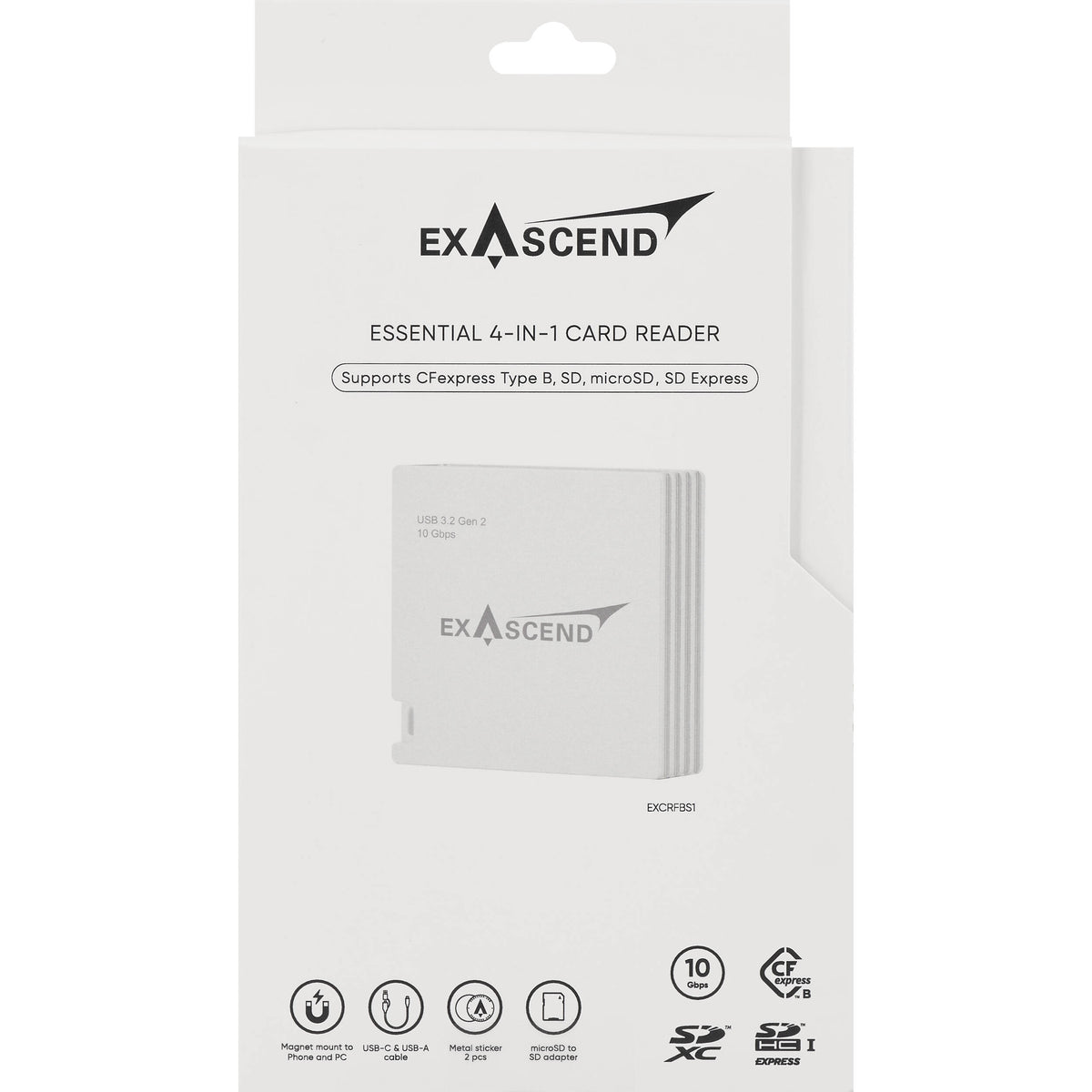 Lector de Tarjetas Exascend Essential 4-in-1 Multi-ranuras - vista trasera