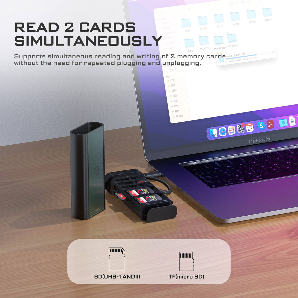 Lector de Tarjetas Freewell Duo - vista frontal